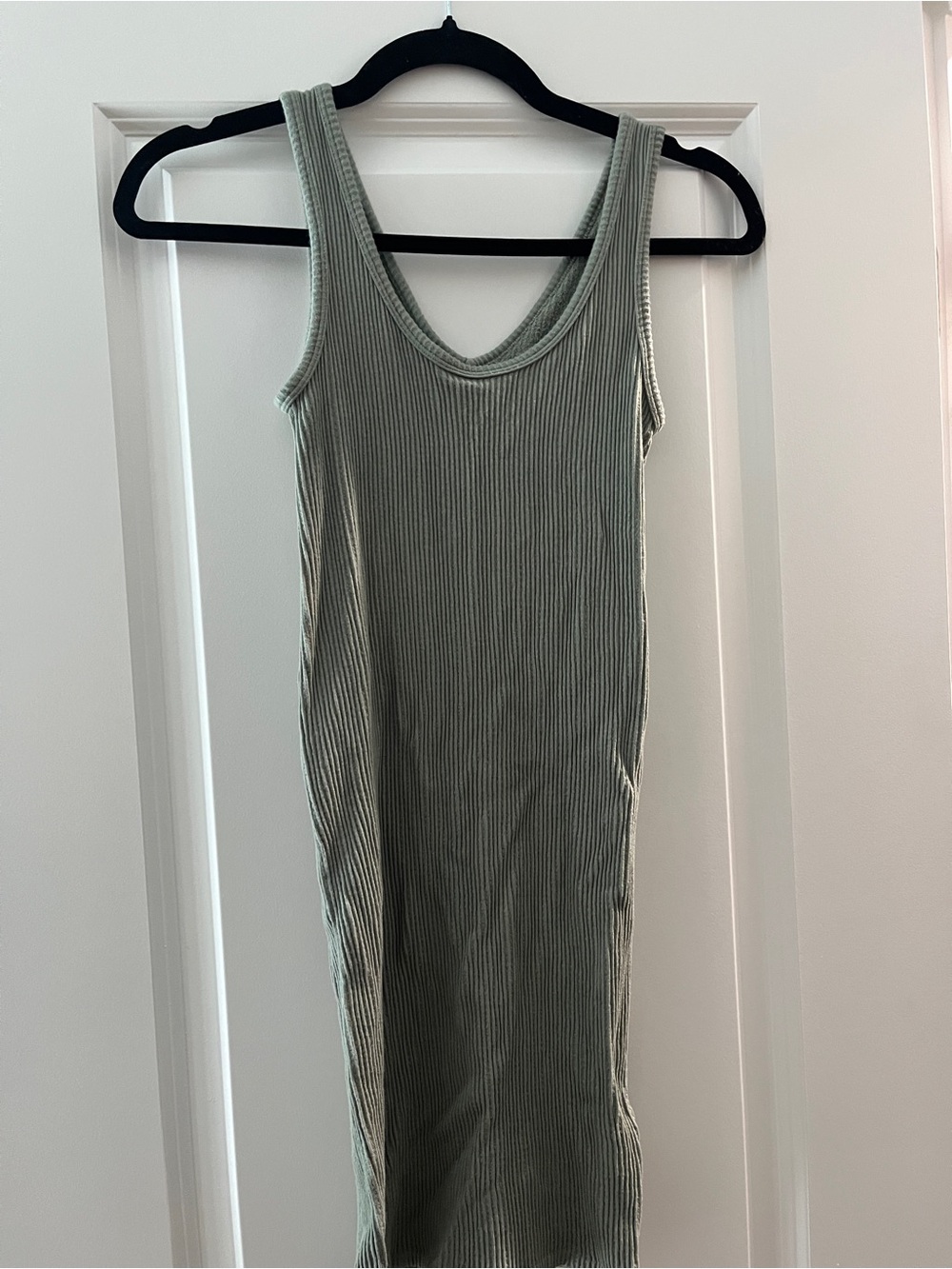 Ribbed Tank Dress - Sage Green